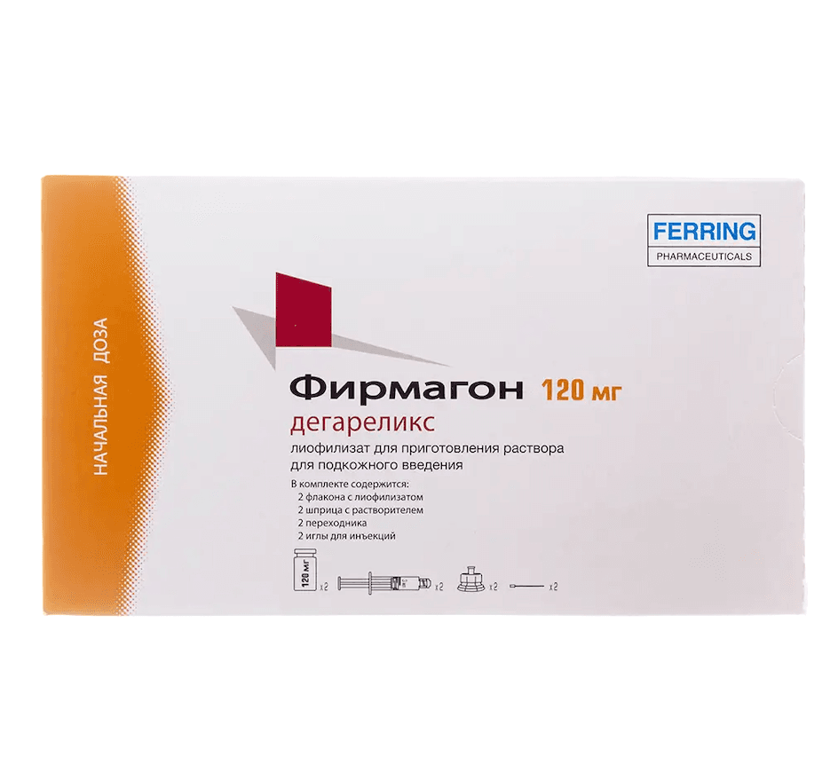 Фирмагон лиоф.д/приг.р-ра д/п/к введ.120мг фл (2) с р-лем.