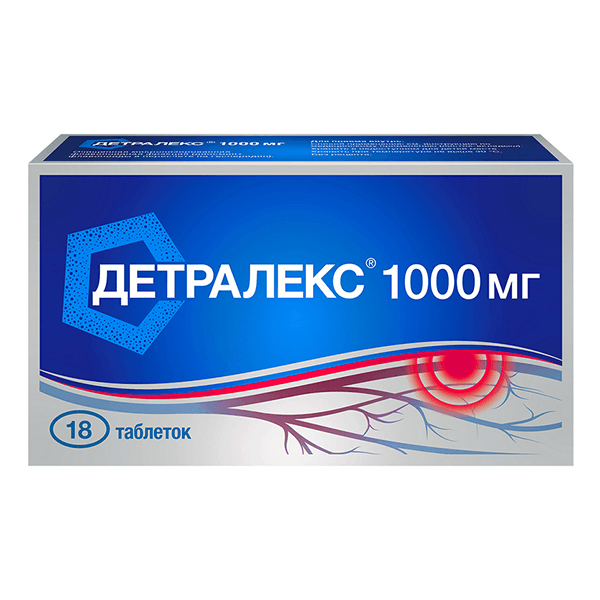 Детралекс тбл п/п/о 1000мг №18