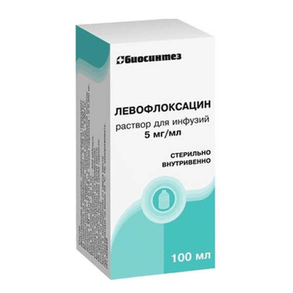 Левофлоксацин р-р д/инф 5мг/мл 100мл №1 бут инд уп